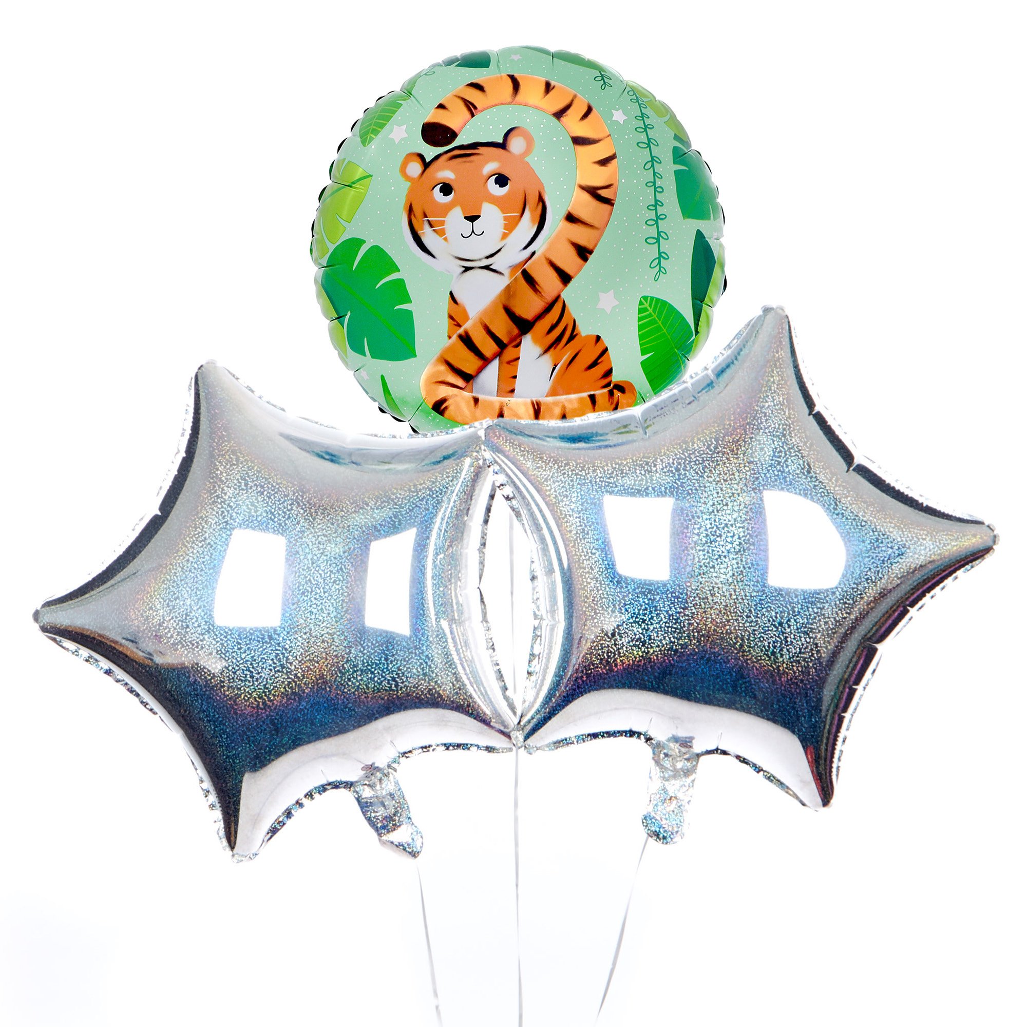 Tiger Themed 2nd Birthday Balloon Bouquet - DELIVERED INFLATED!