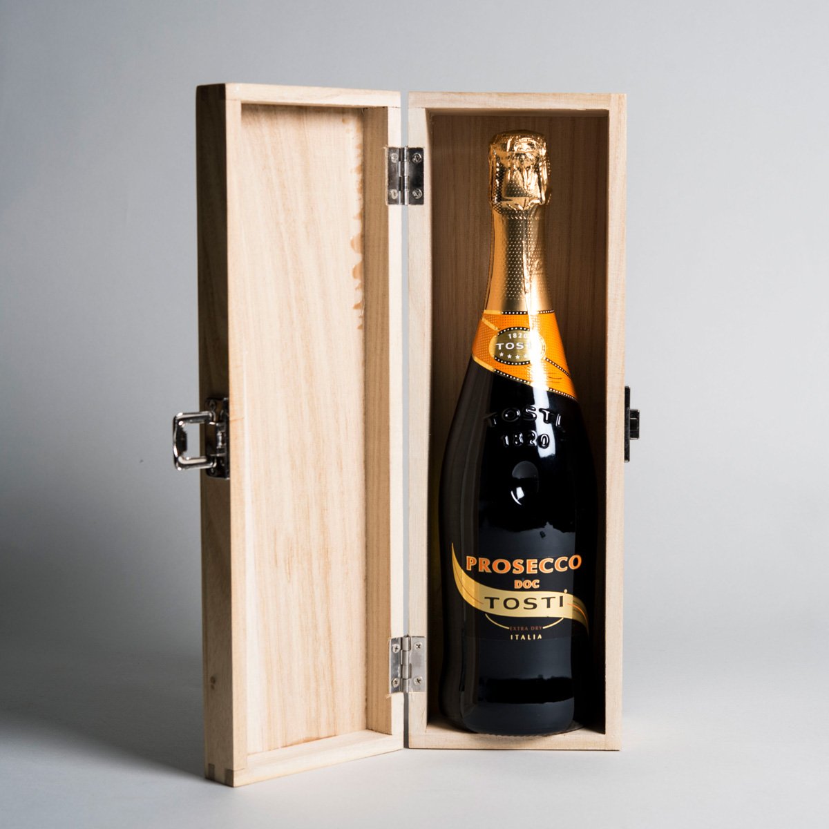 Engraved Wooden Box With Luxury Prosecco - Just Married