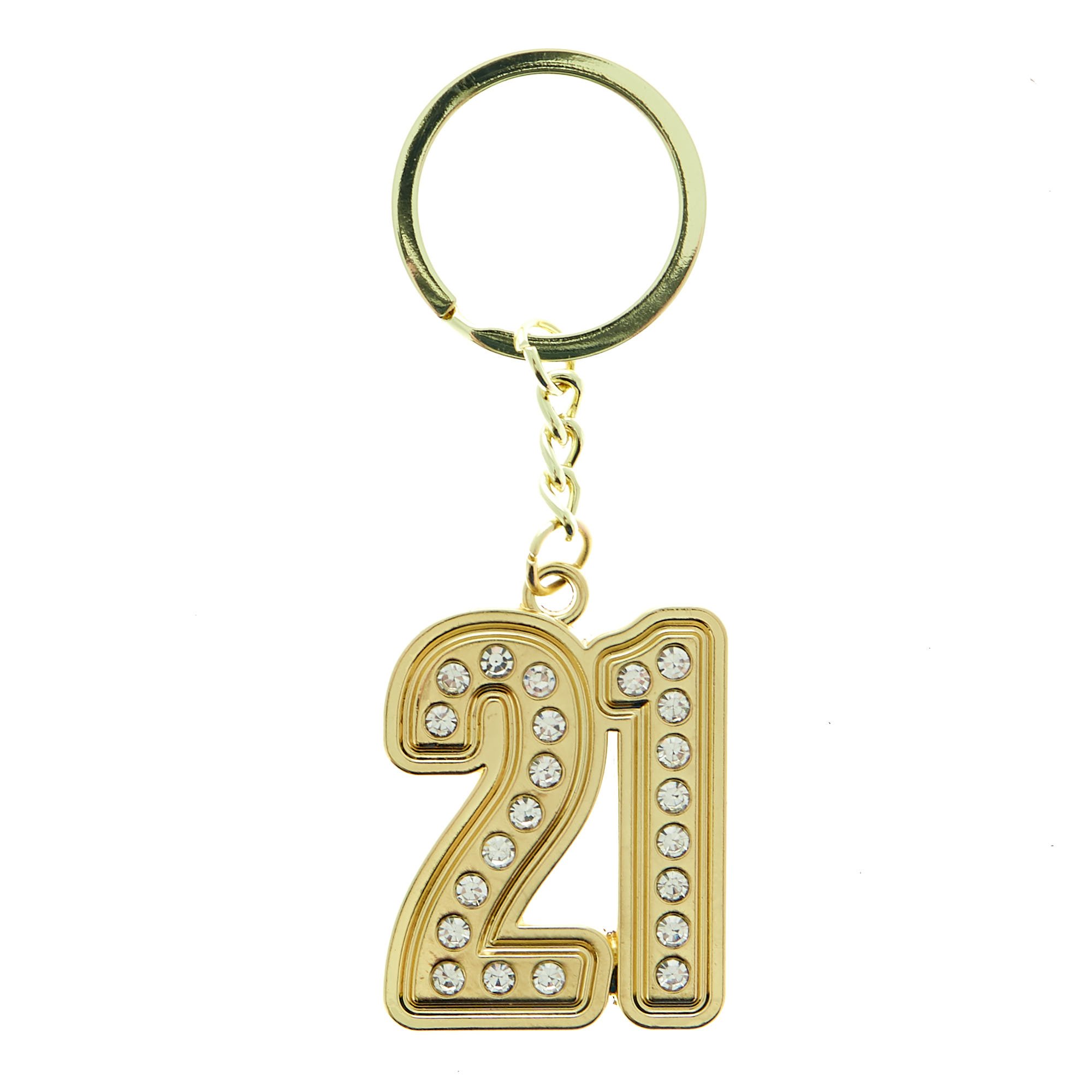 21st Birthday Diamante Keyring