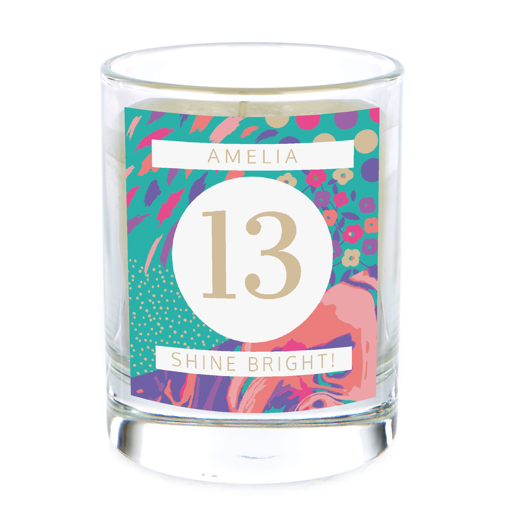 Personalised Pomegranate & Cashmere Scented Candle - Shine Bright Any Age