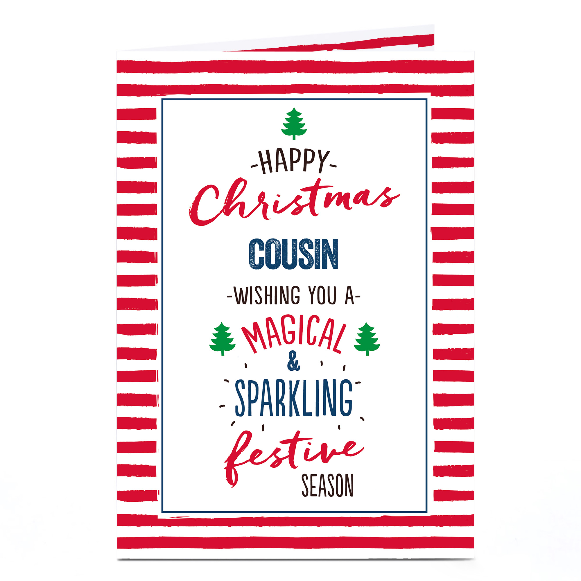 Personalised Christmas Card - Magical & Sparkling - Cousin