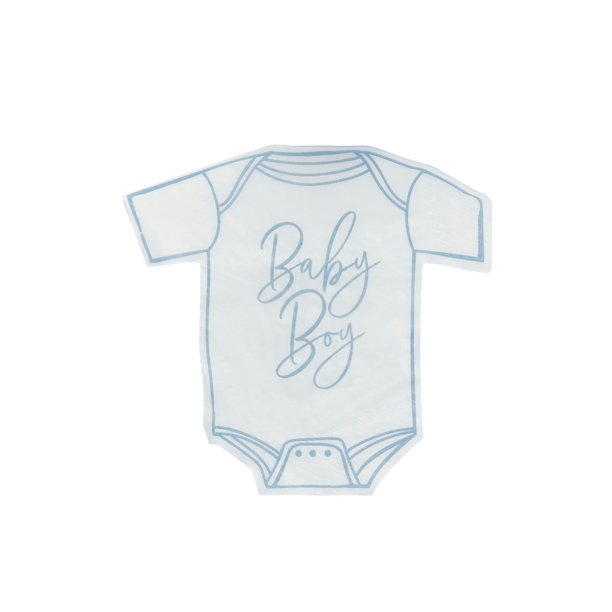 Blue Baby Boy Babygrow Paper Napkins - Pack of 16