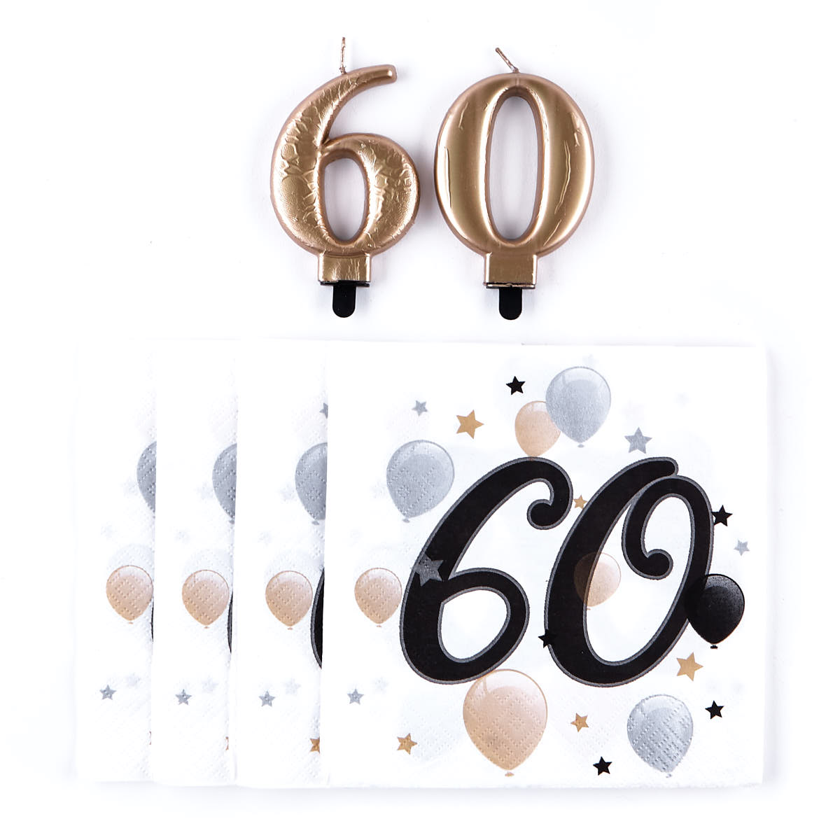 60th Birthday Napkin & Candle Bundle