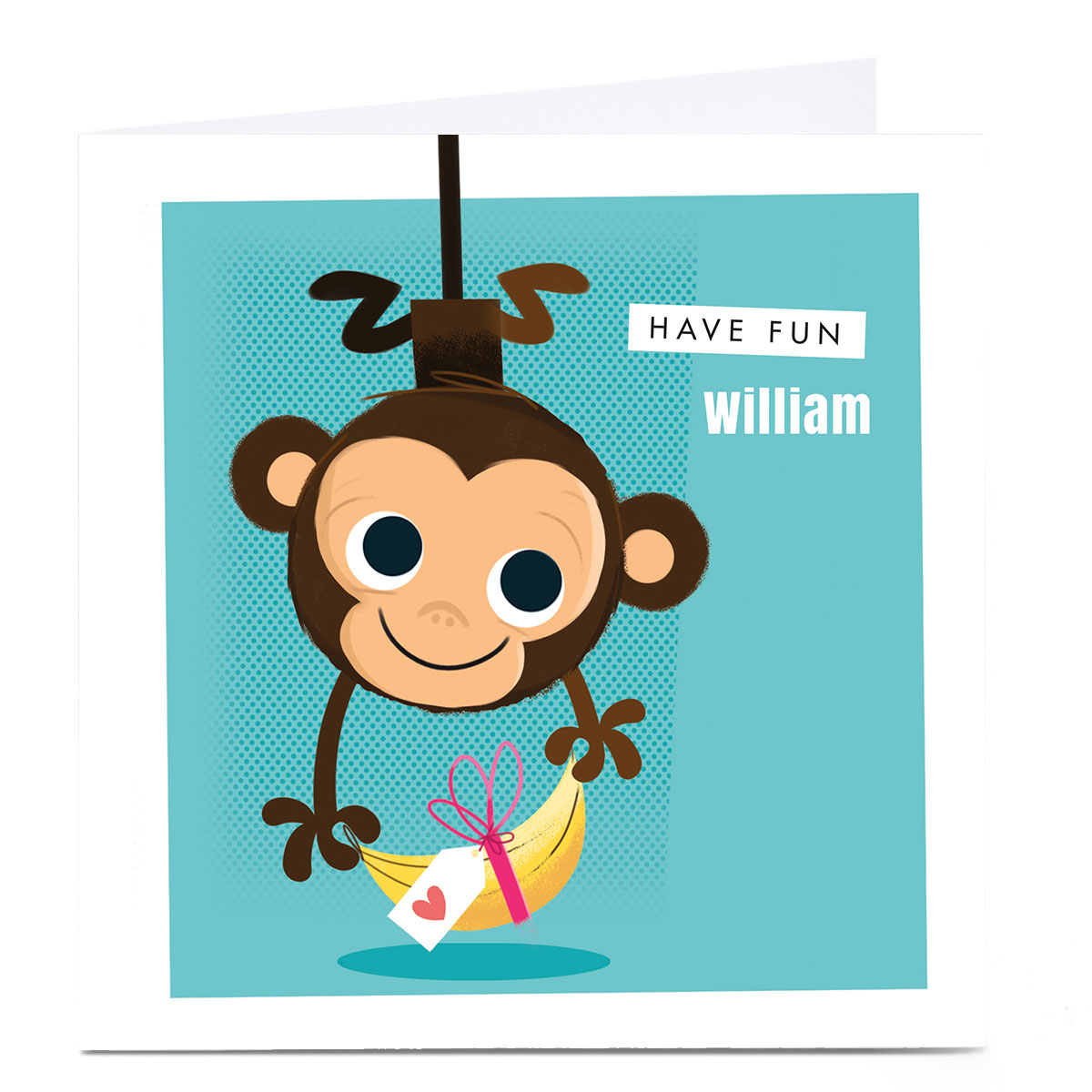 Personalised Hello Munki Card - Cute Monkey 