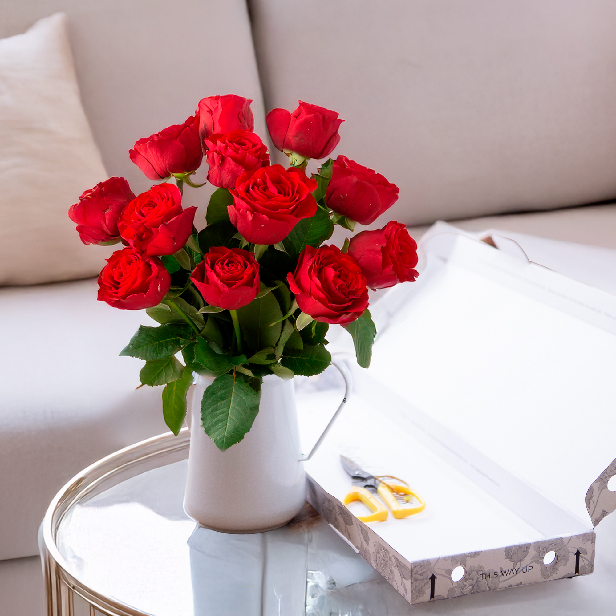 12 Letterbox Red Roses Flower Bouquet