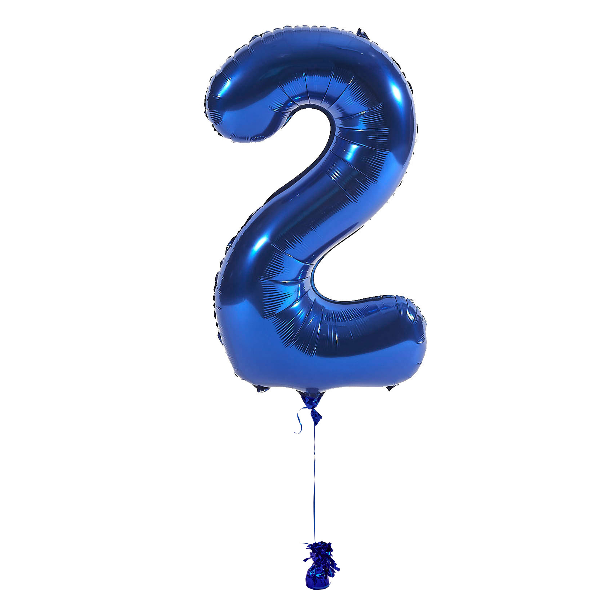 Large Blue Number 2 Inflated Balloon Arrangement