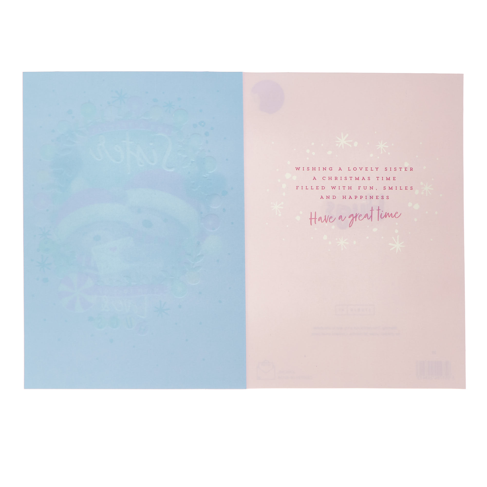 Sister Lots of Love & Hugs Christmas Card 