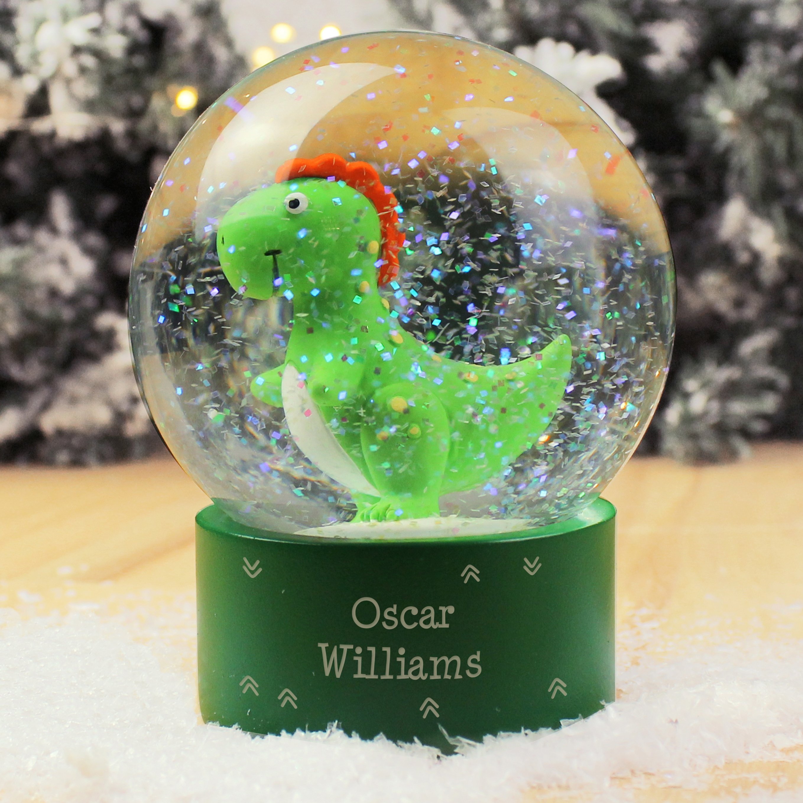 Personalised Dinosaur Snow Globe