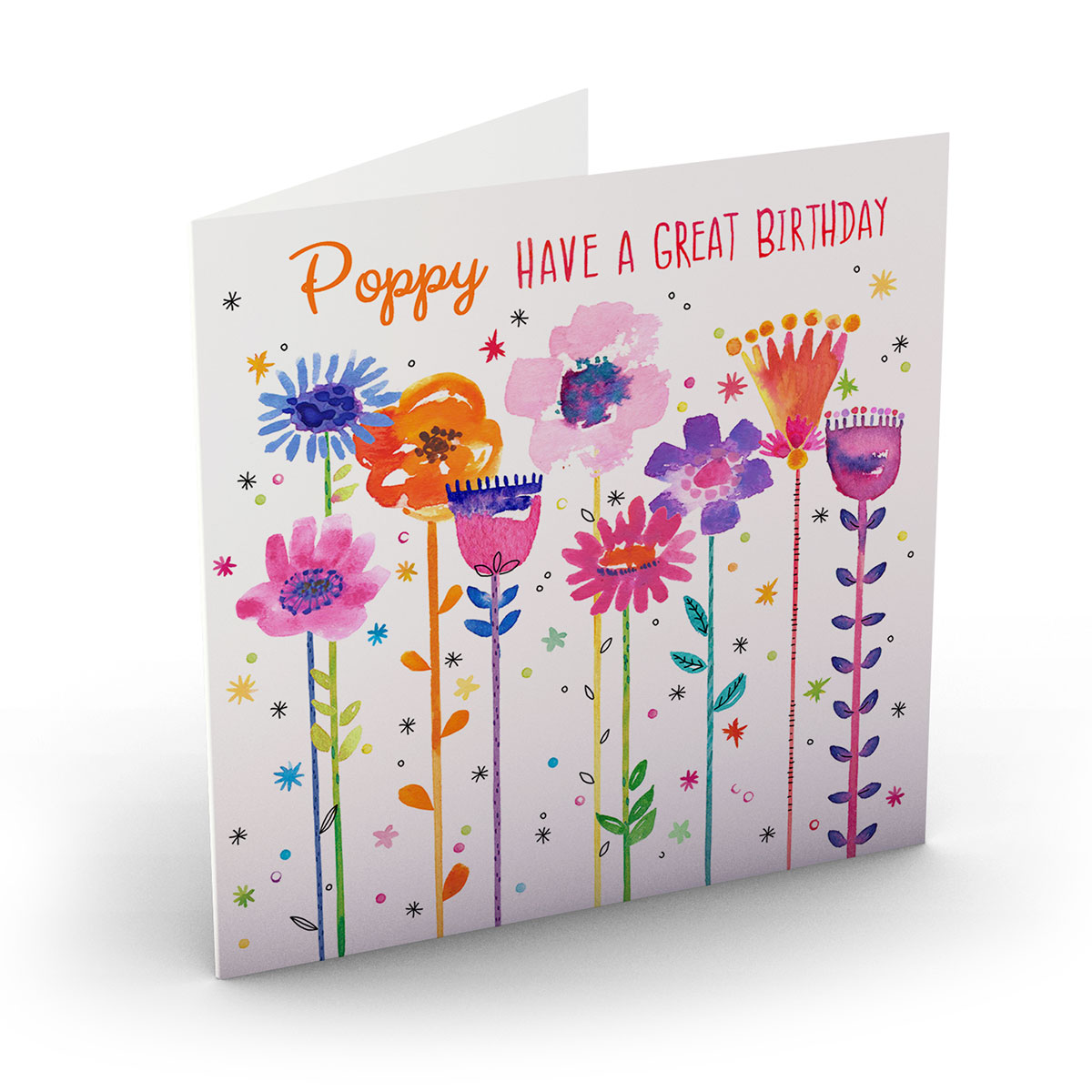 Personalised Nik Golesworthy Birthday Card - Colourful Flowers 
