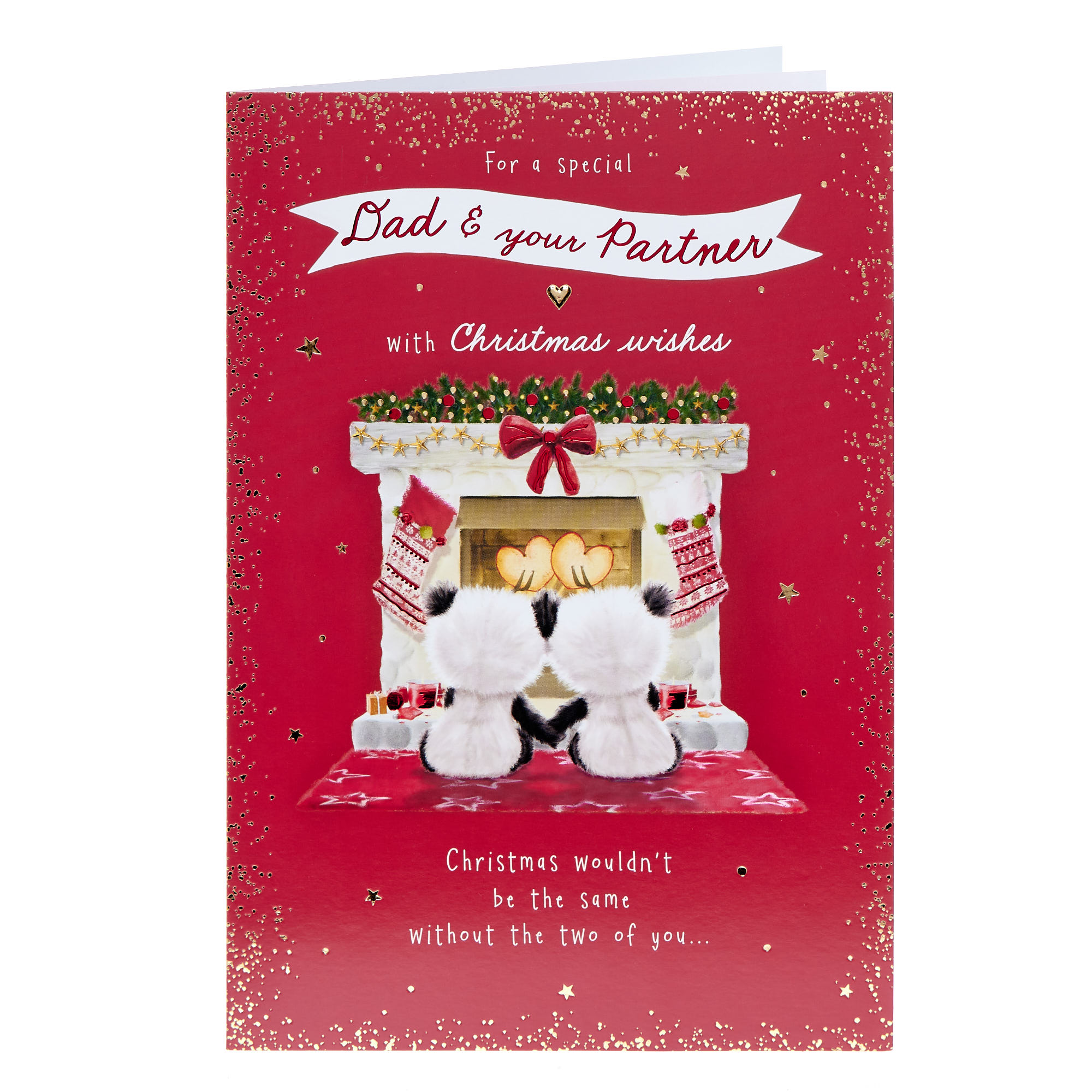 Dad & Partner Panda Couple Christmas Card