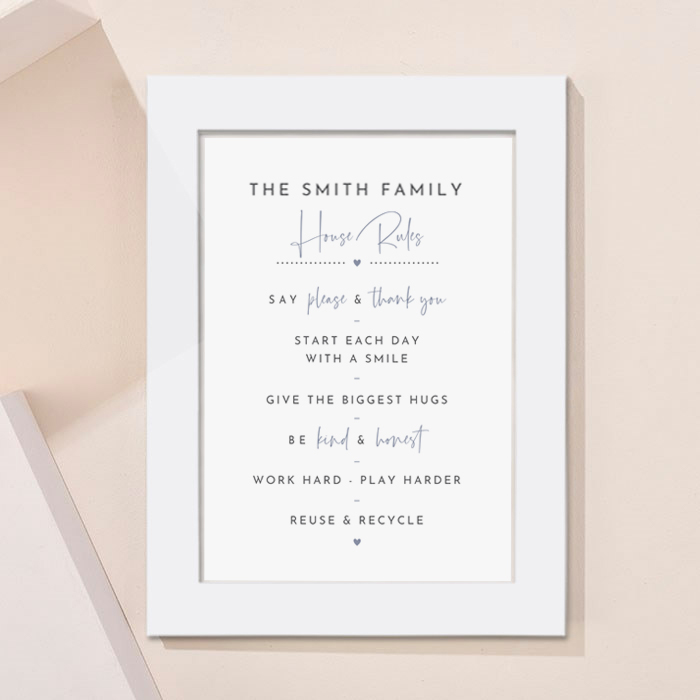 Personalised Family House Rules Portrait Print