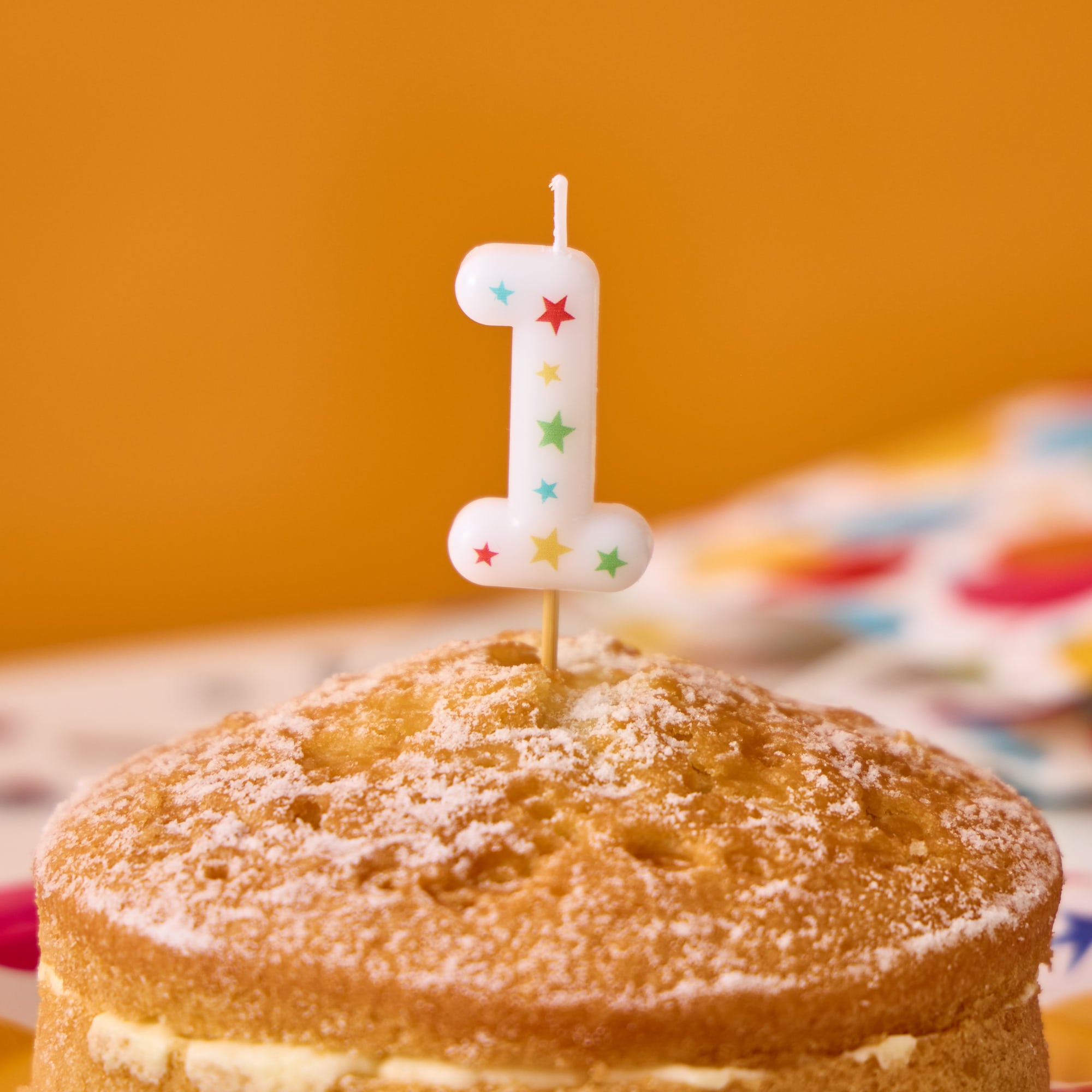 Star Print Number 1 Cake Candle