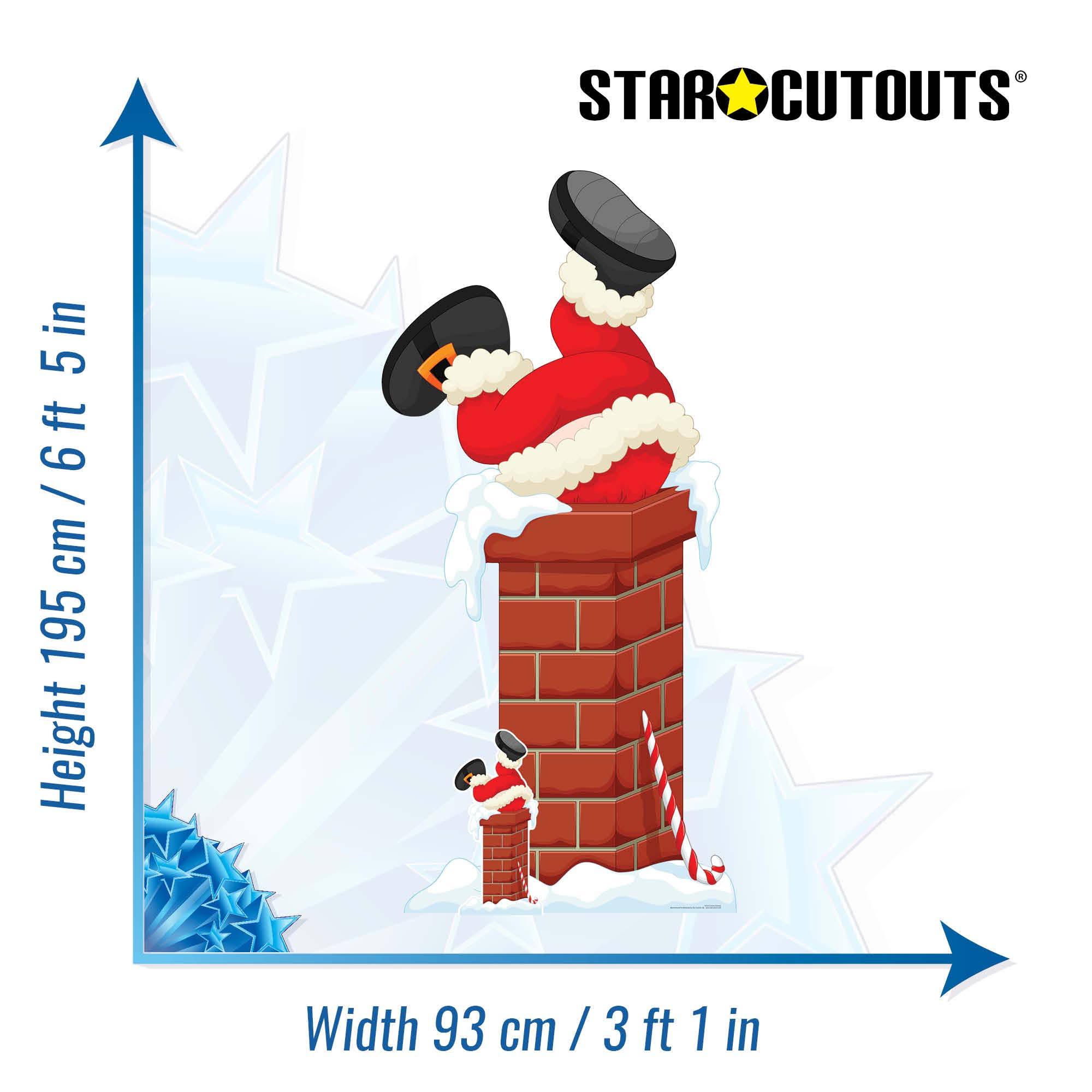 Santa Stuck in Chimney Cardboard Cutout 
