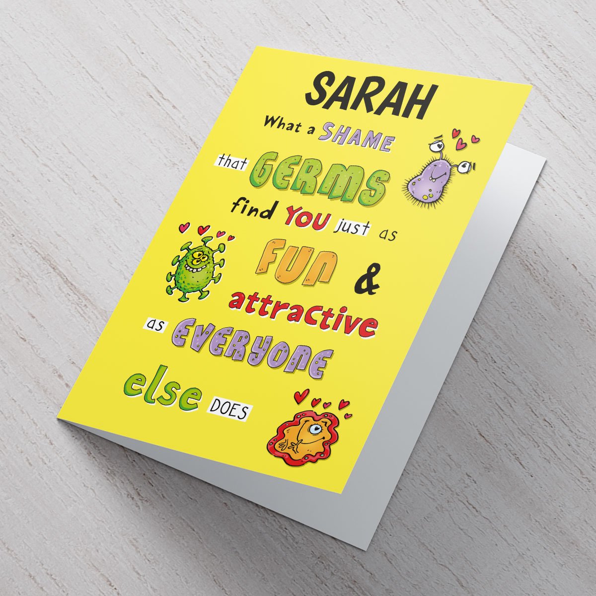 Personalised Get Well Soon Card - Germs Find You Fun