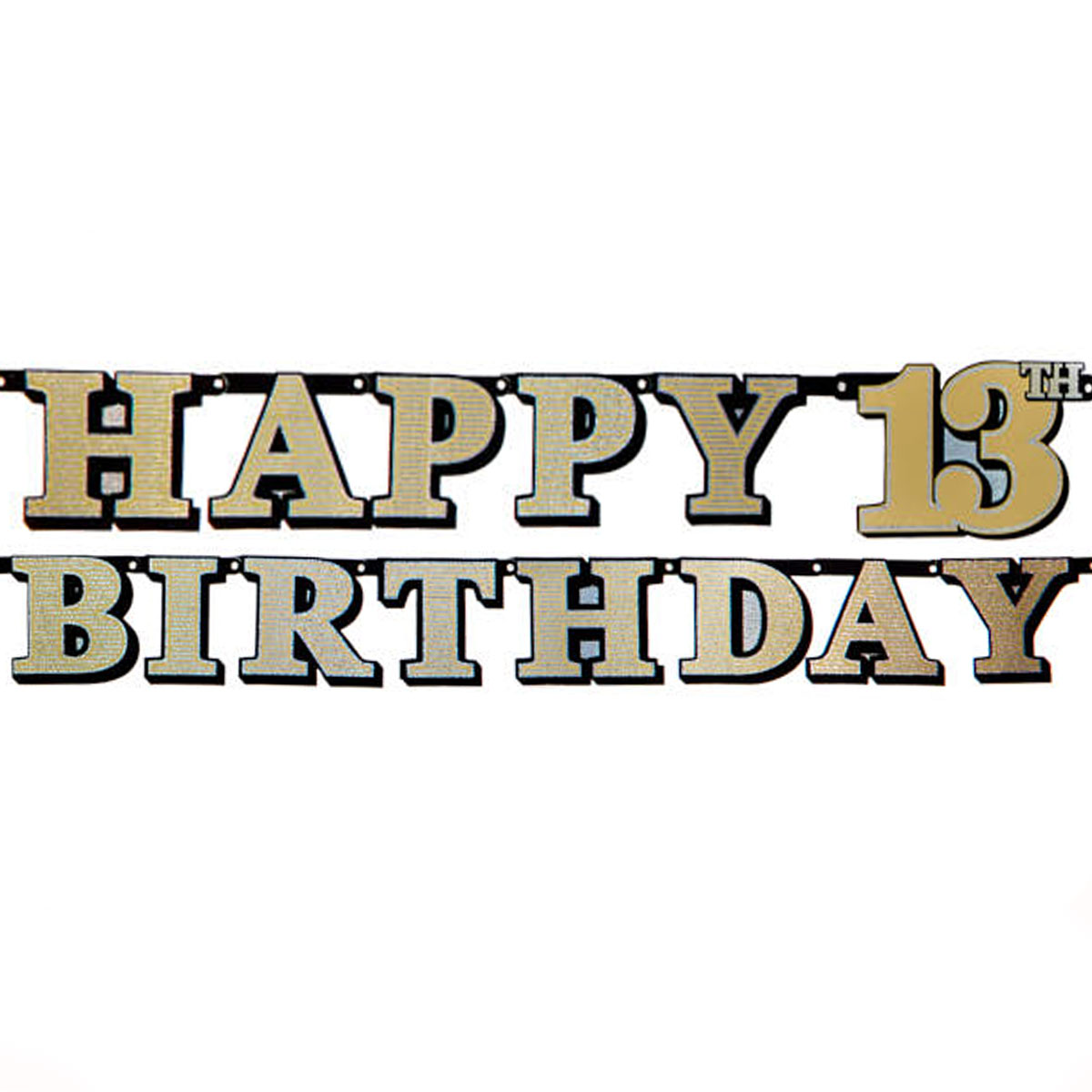 Gold Holographic 13th Birthday Banner