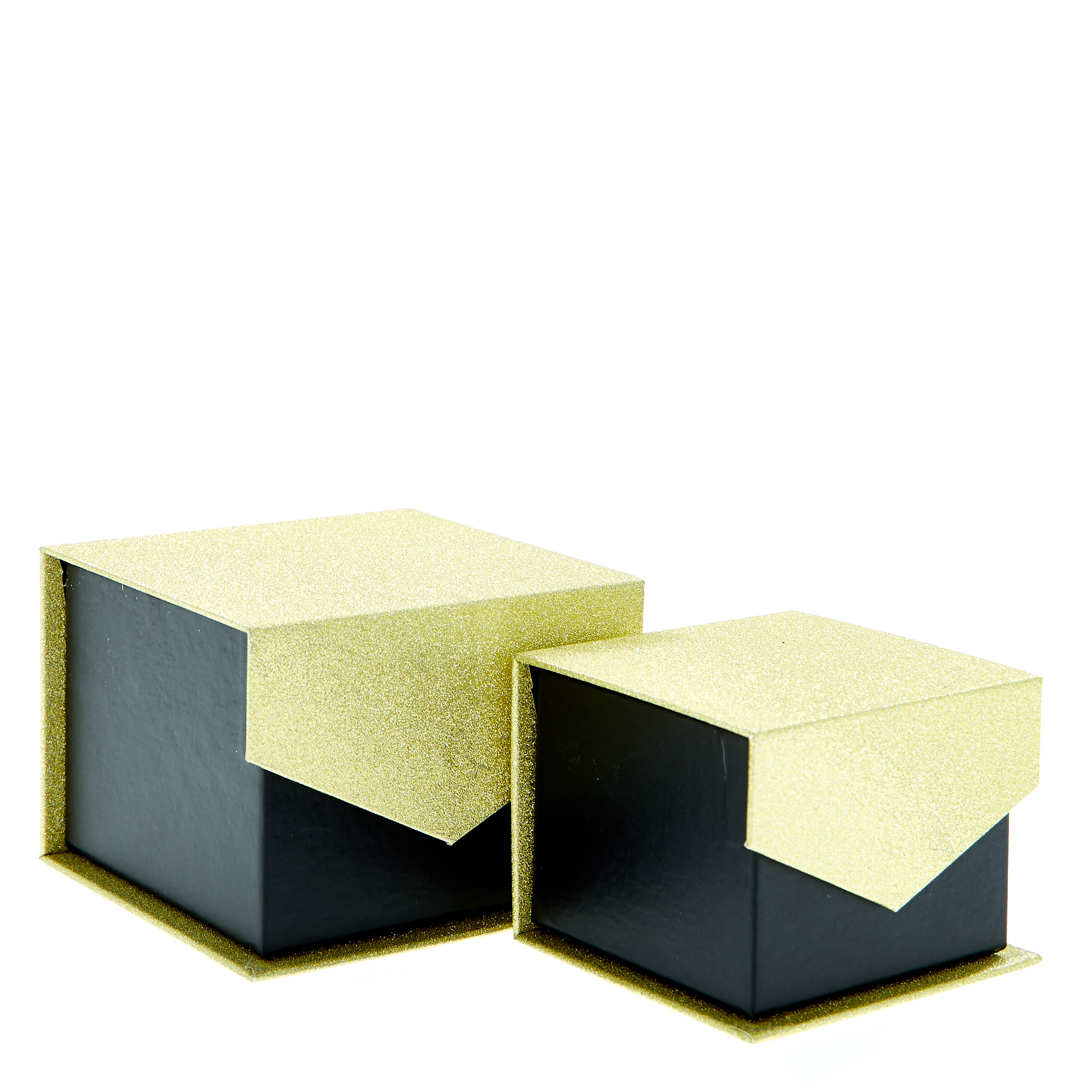 Gold Glitter Gift Boxes - Set Of 2 