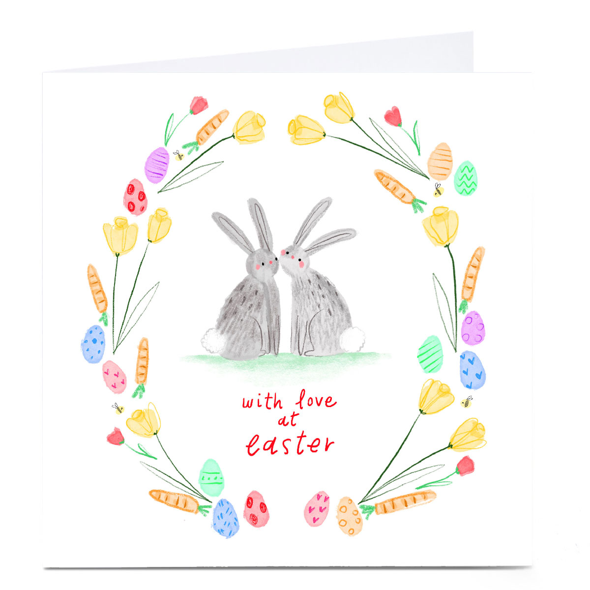 Personalised Emma Valenghi Easter Card - Cute Bunnies