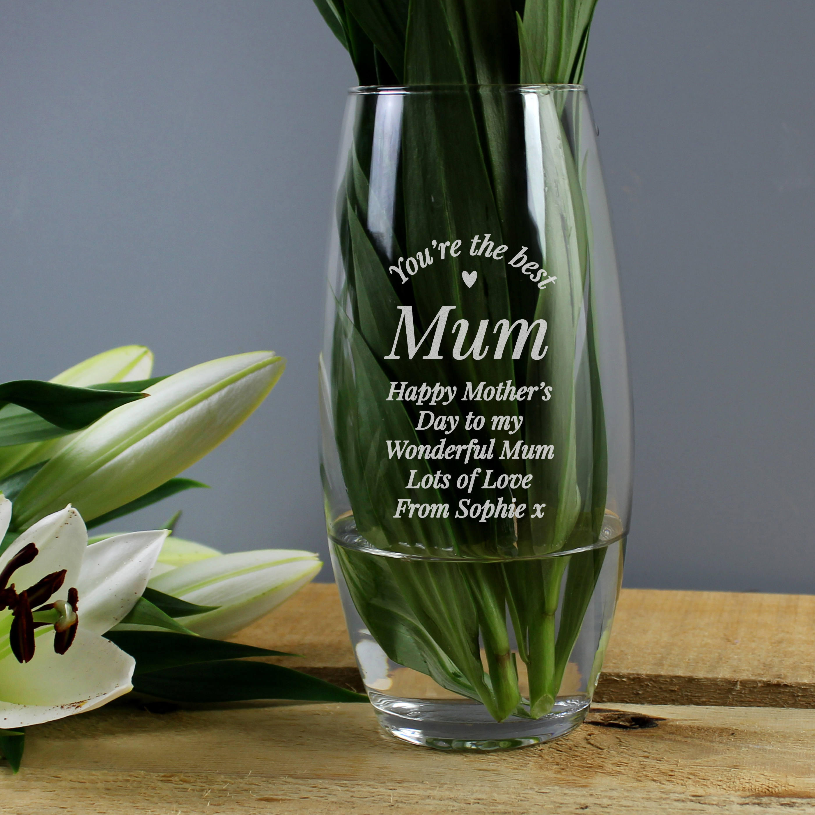 Personalised You're The Best Glass Vase