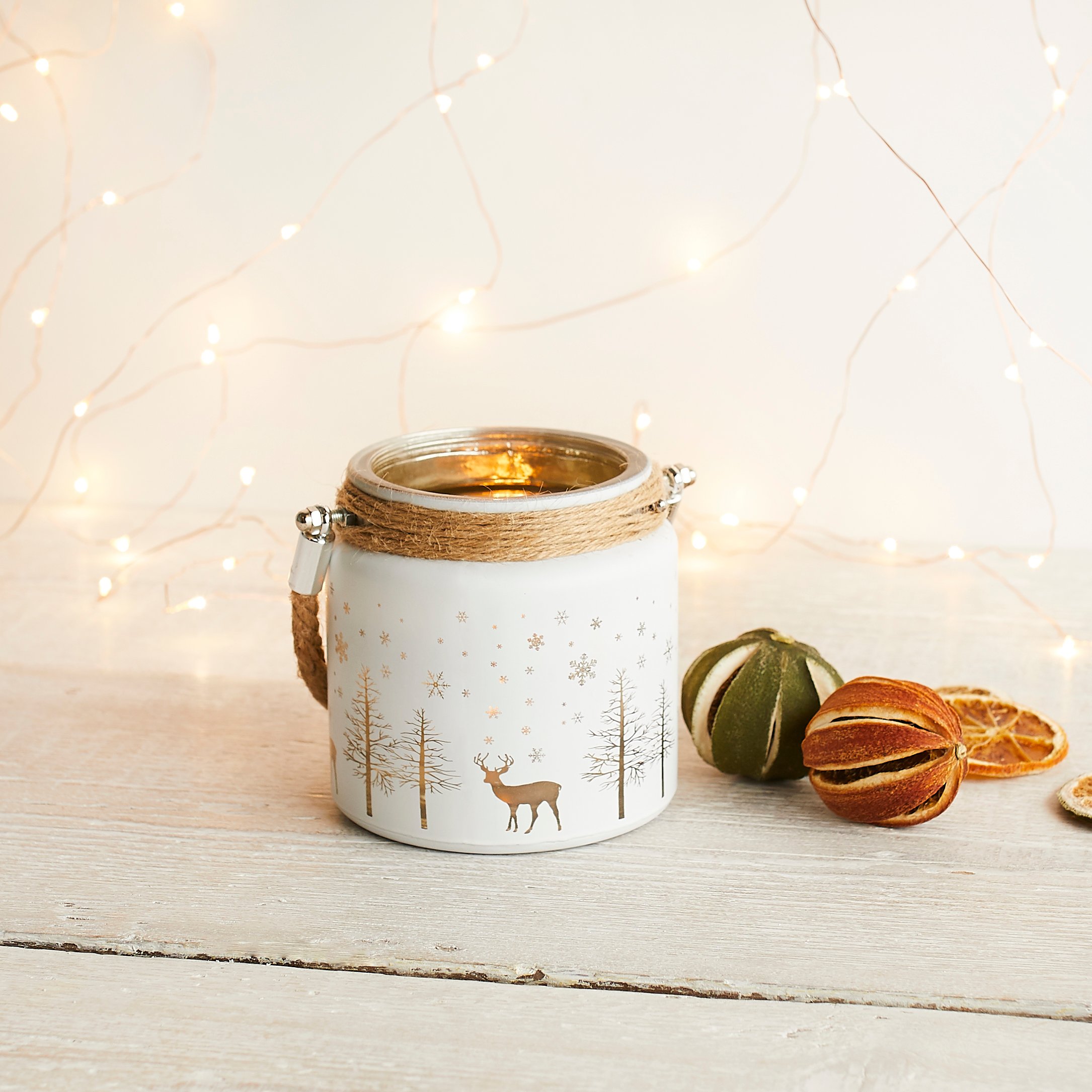 Small Christmas Candle Holder with Rope 