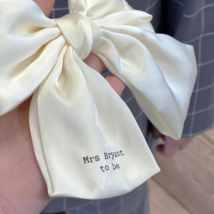 Personalised Bride To Be Silk Bow Clip