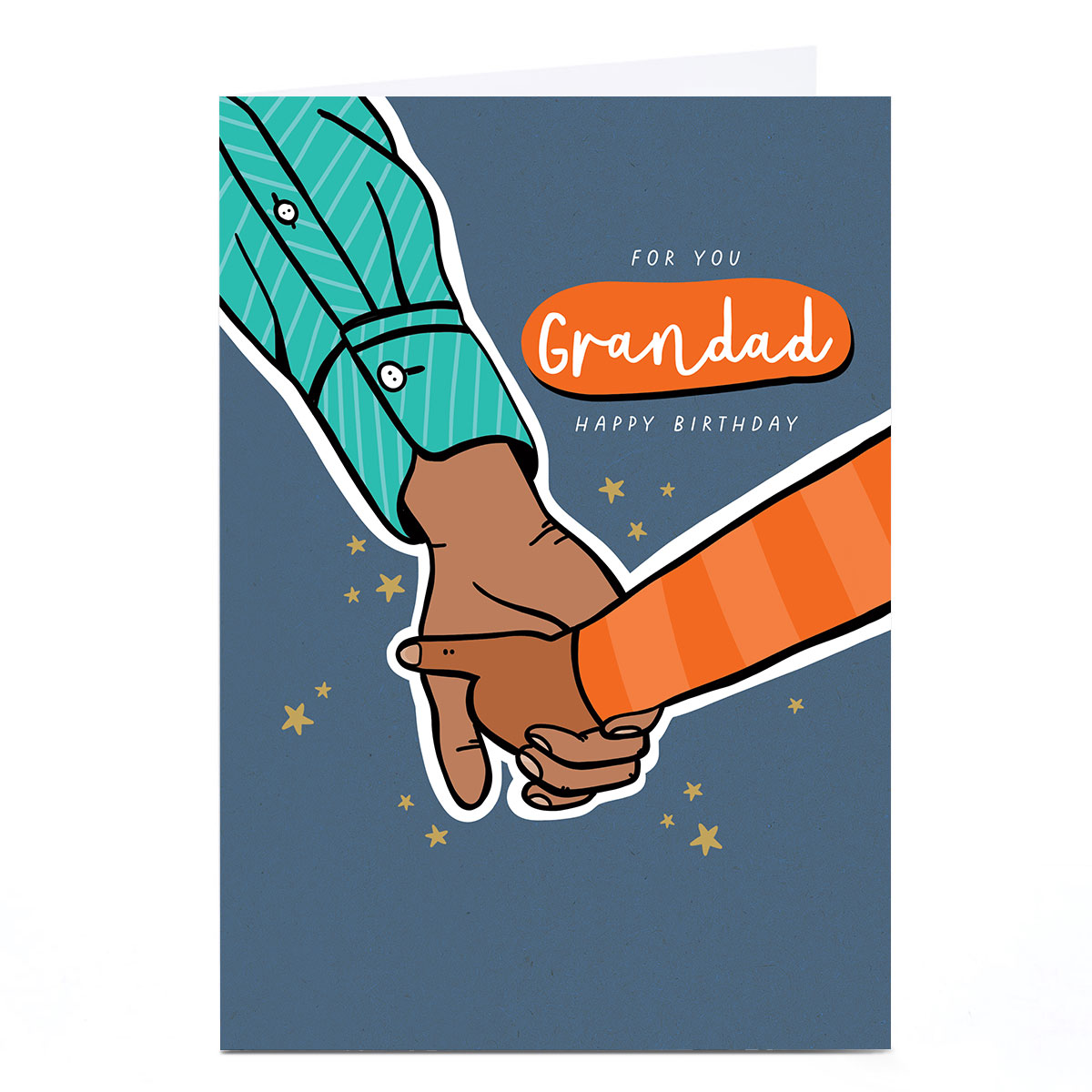 Personalised Birthday Card - Holding Hands, Grandad