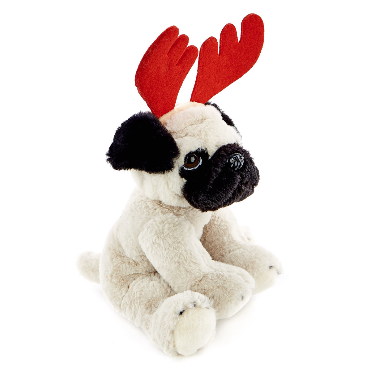 Pug With Antlers Soft Toy