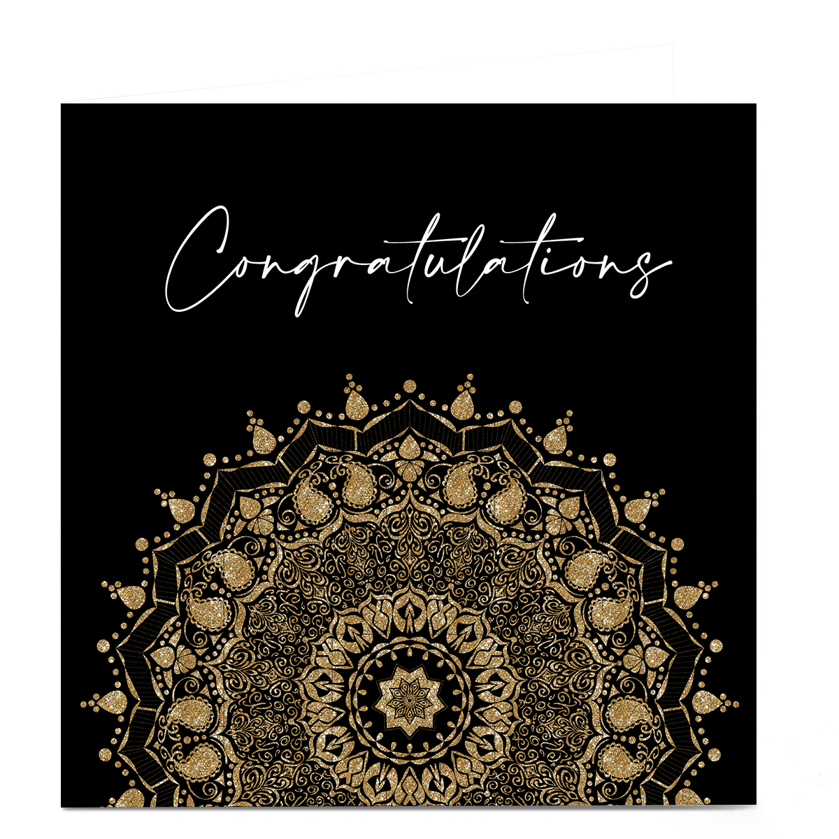 Personalised Roshah Designs Congratulations Card - Black & Gold