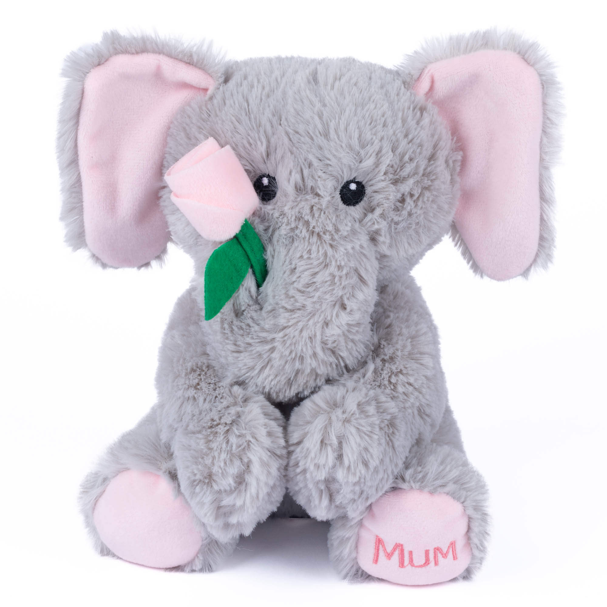 Small Mum Elephant With Rose Soft Toy