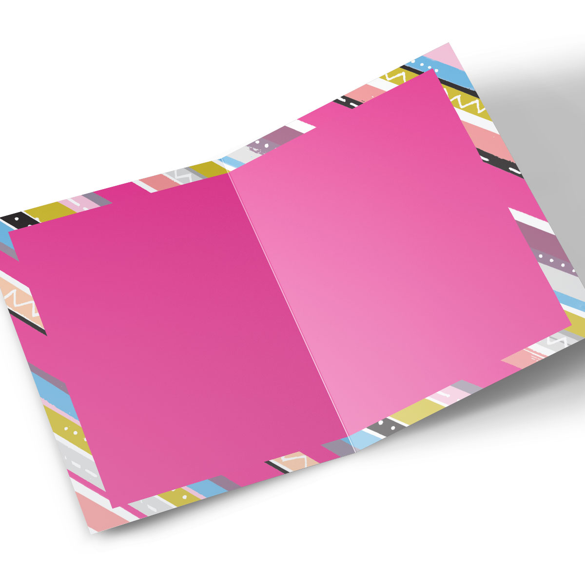 Photo Birthday Card - Flashy Pink Stripes