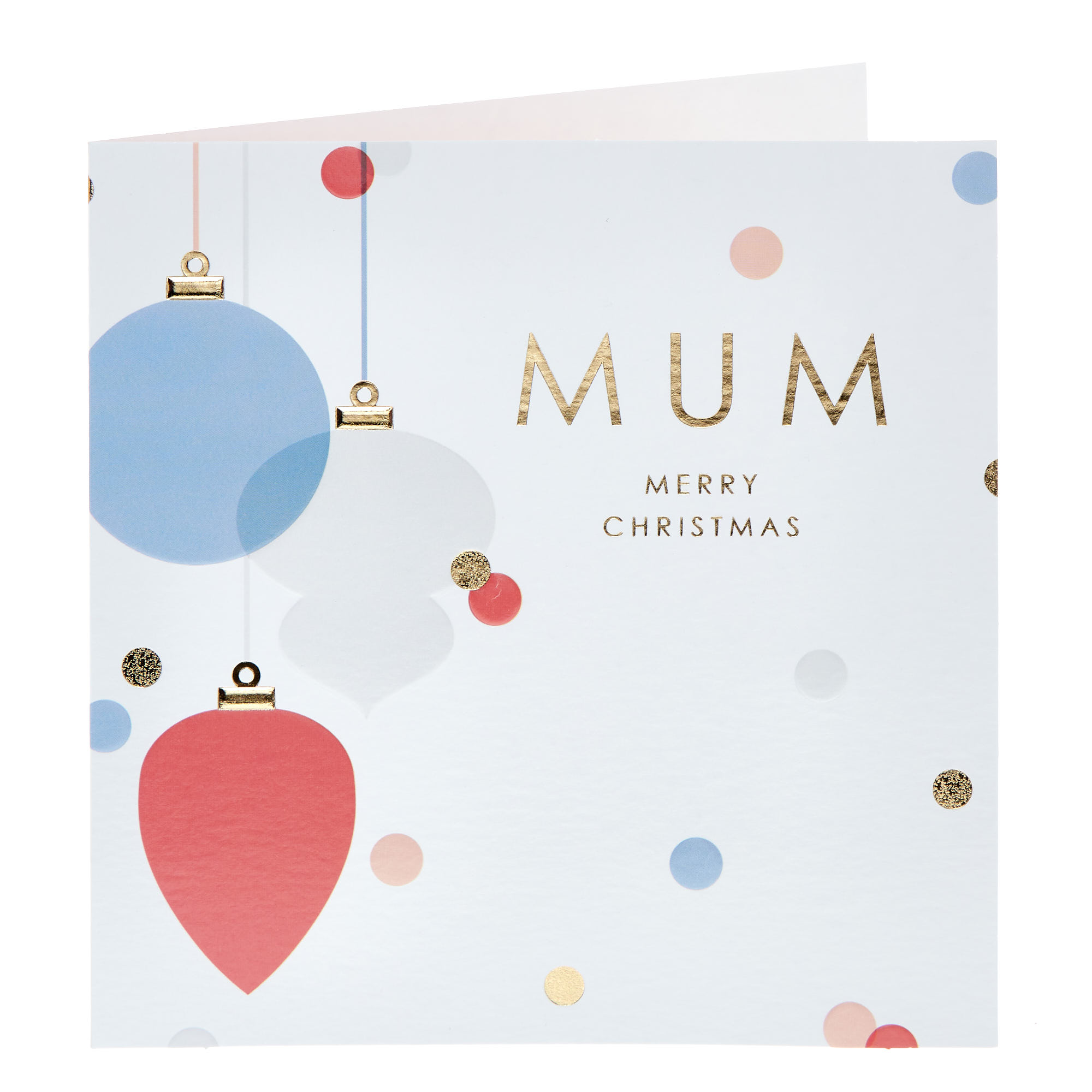 Mum Polka-Dot Baubles Christmas Card