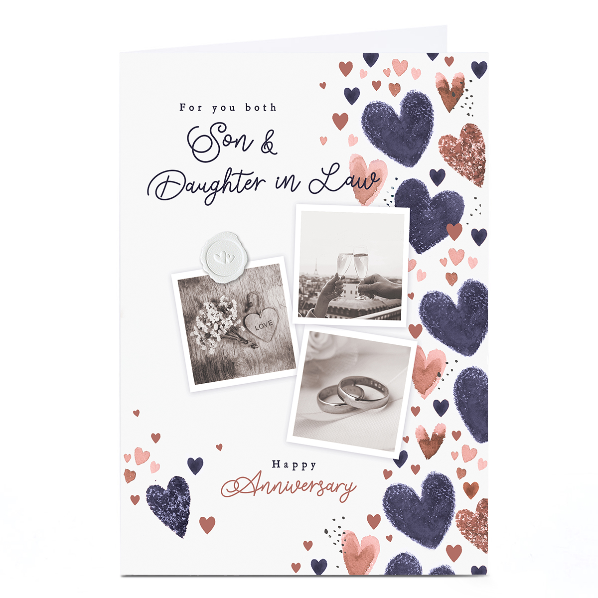 Personalised Anniversary Card - Romantic Polaroids, Son & Daughter in Law