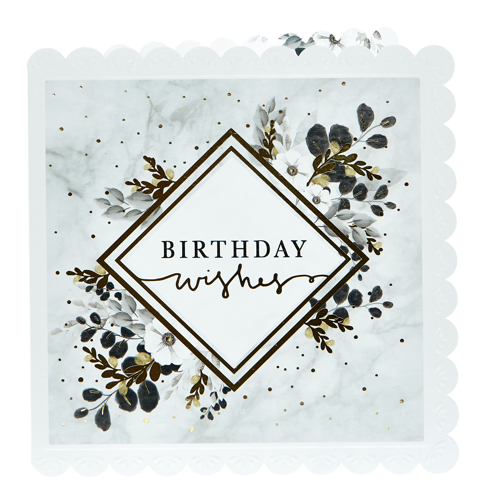 Birthday Card - Black & Gold Diamond