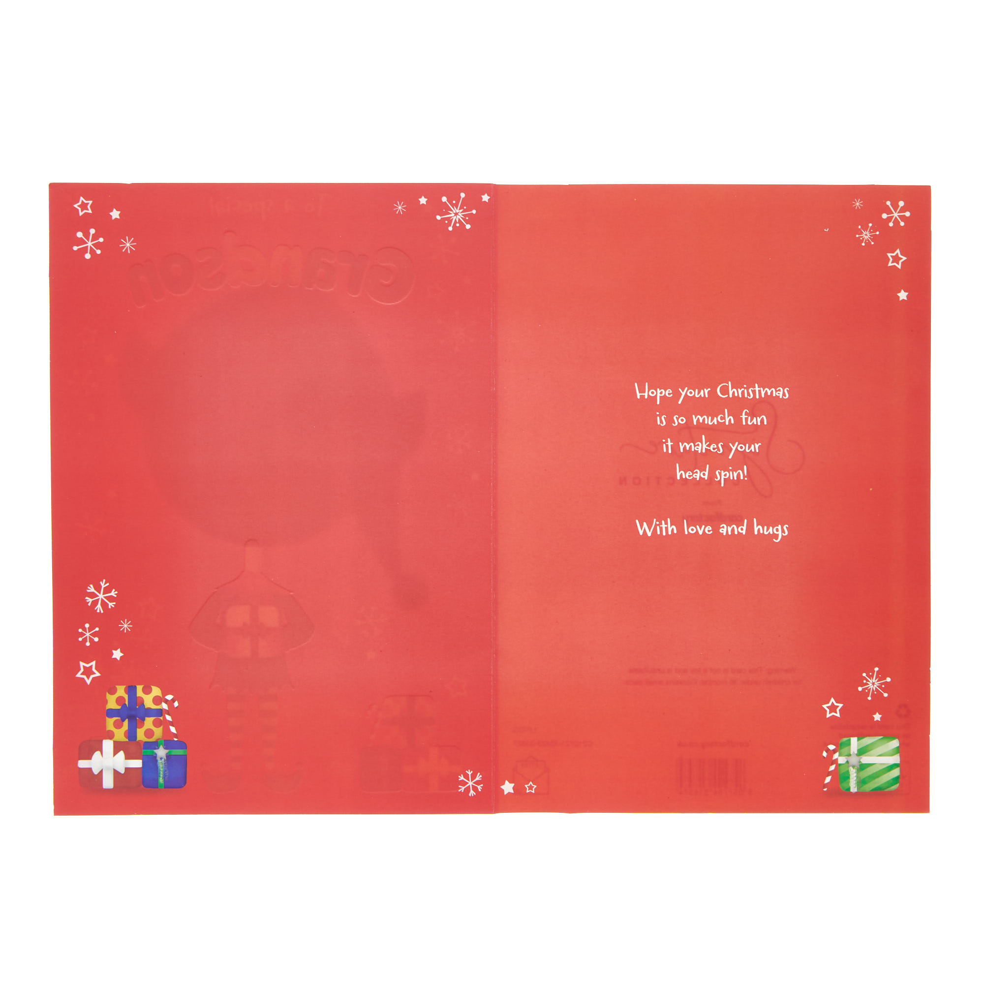 Grandson Cartoon Elf Christmas Card
