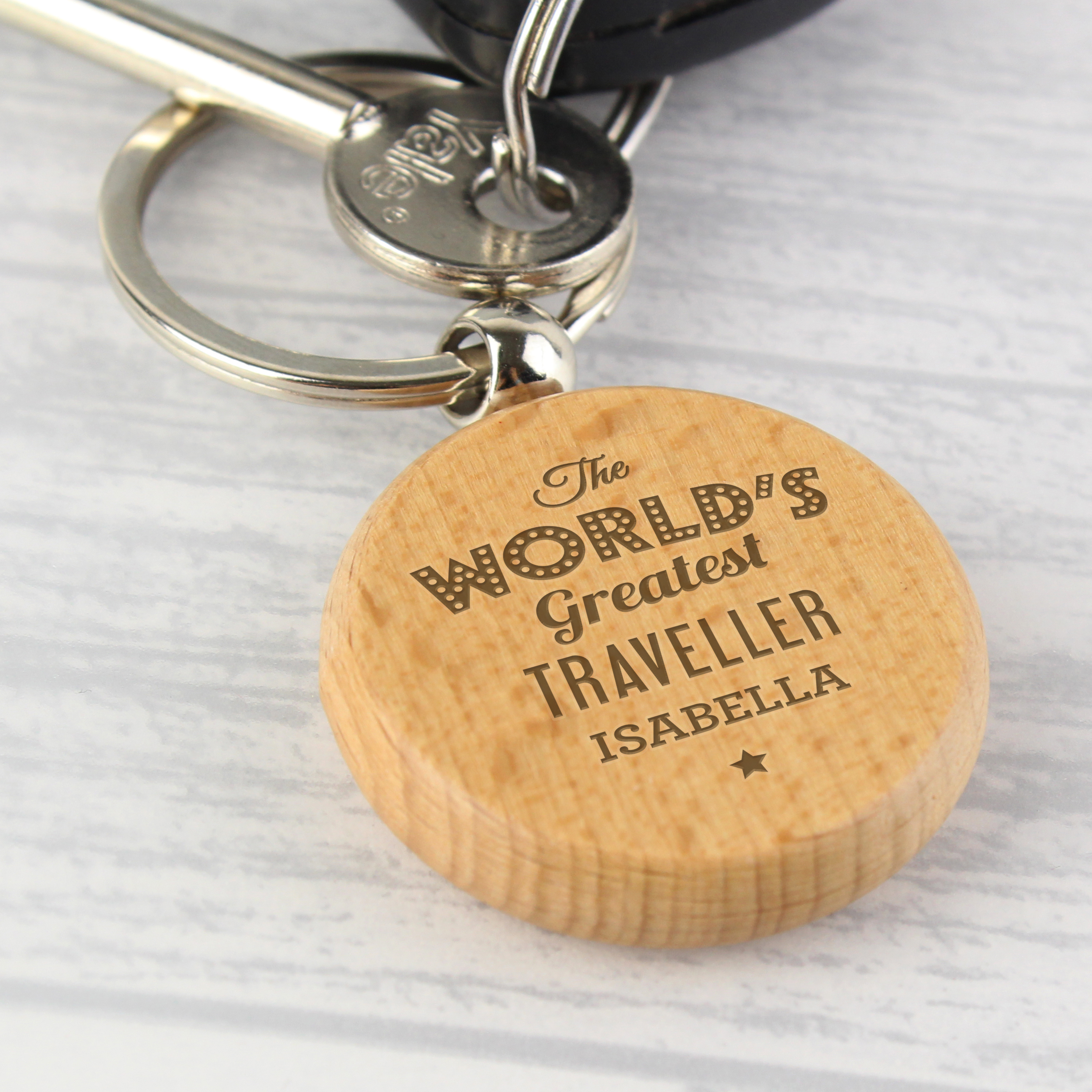 Personalised The World's Greatest Wooden Keyring