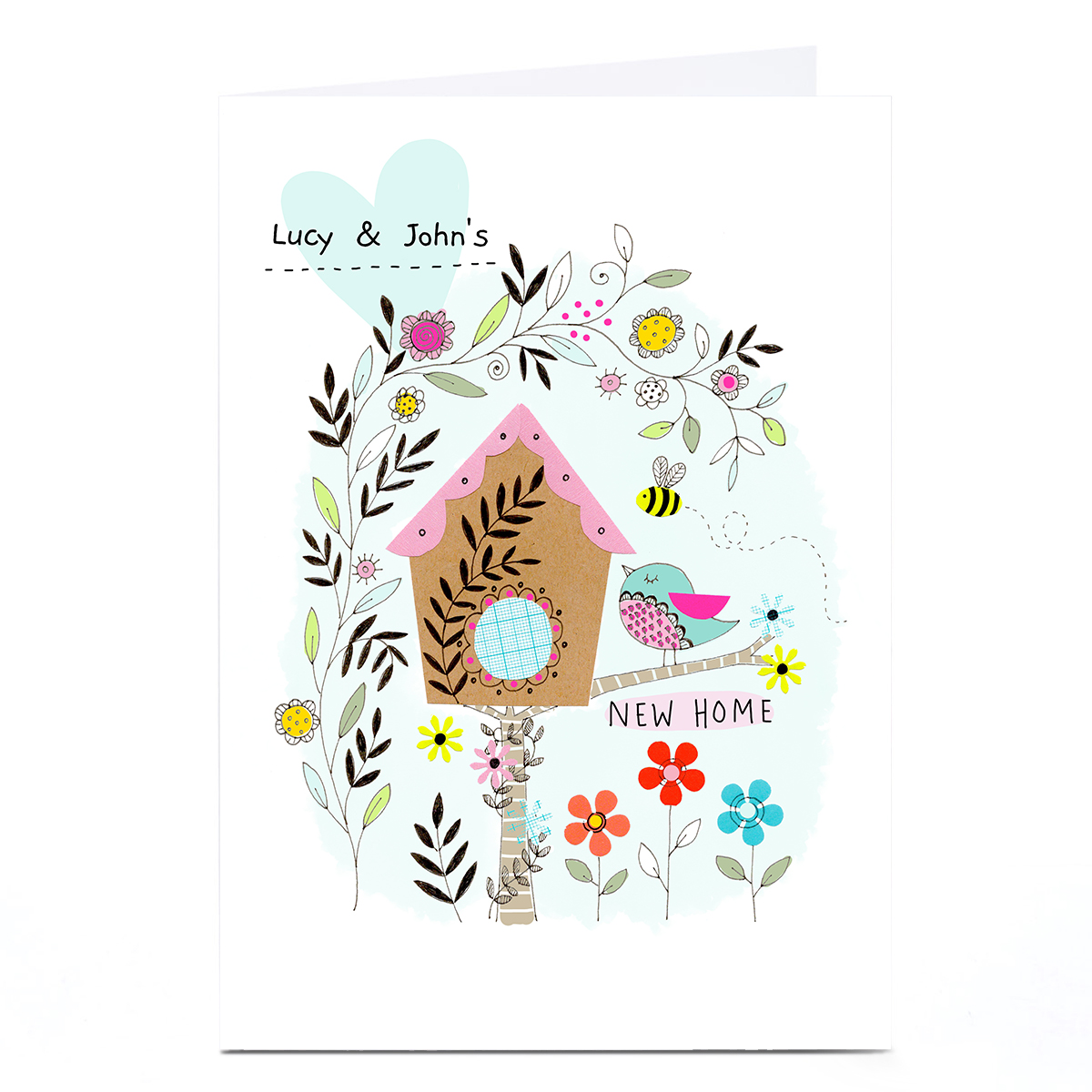 Personalised Lindsay Loves To Draw New Home Card - Bird House