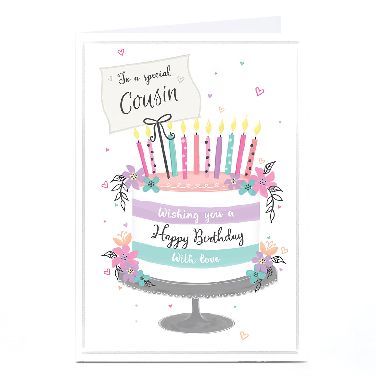 Personalised Birthday Card - Cake With Love