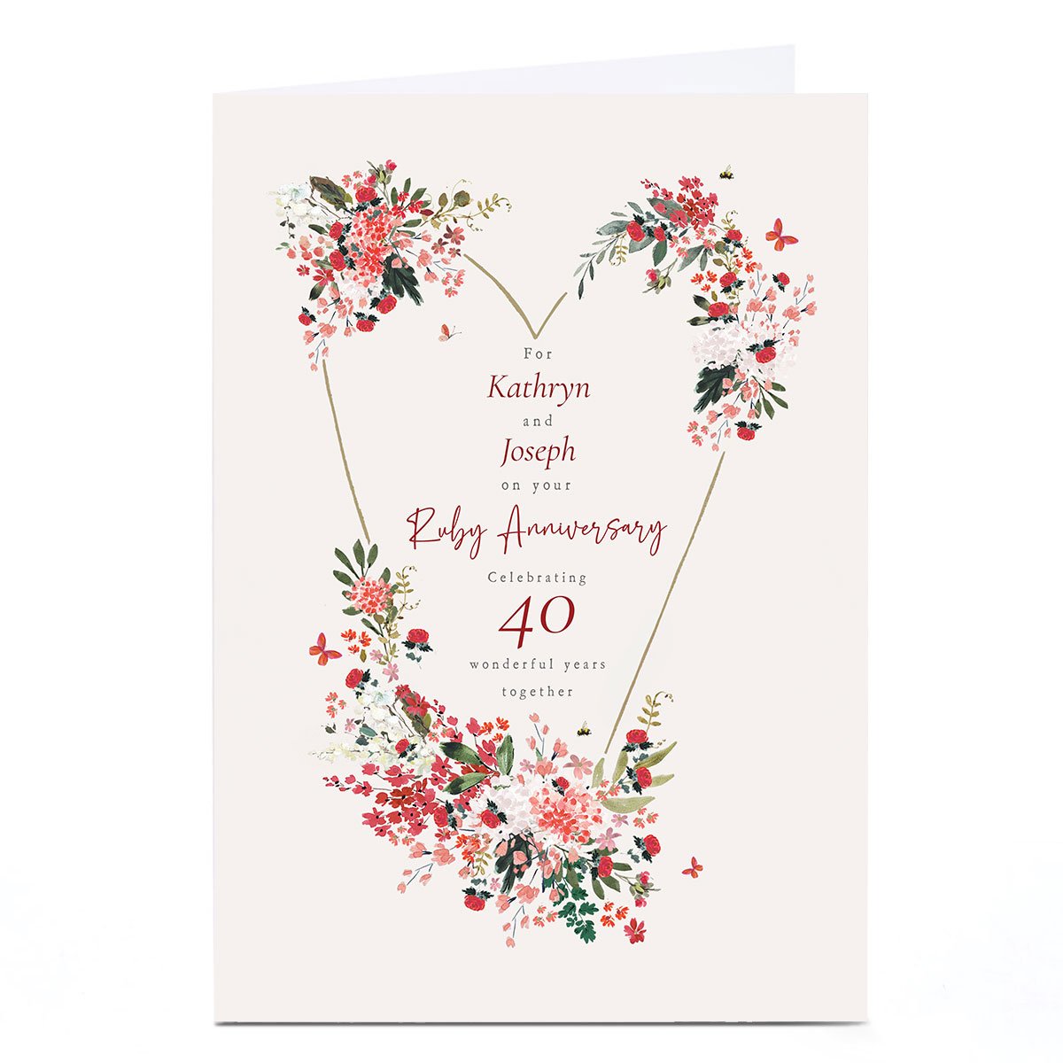 Personalised Anniversary Card - Ruby Anniversary