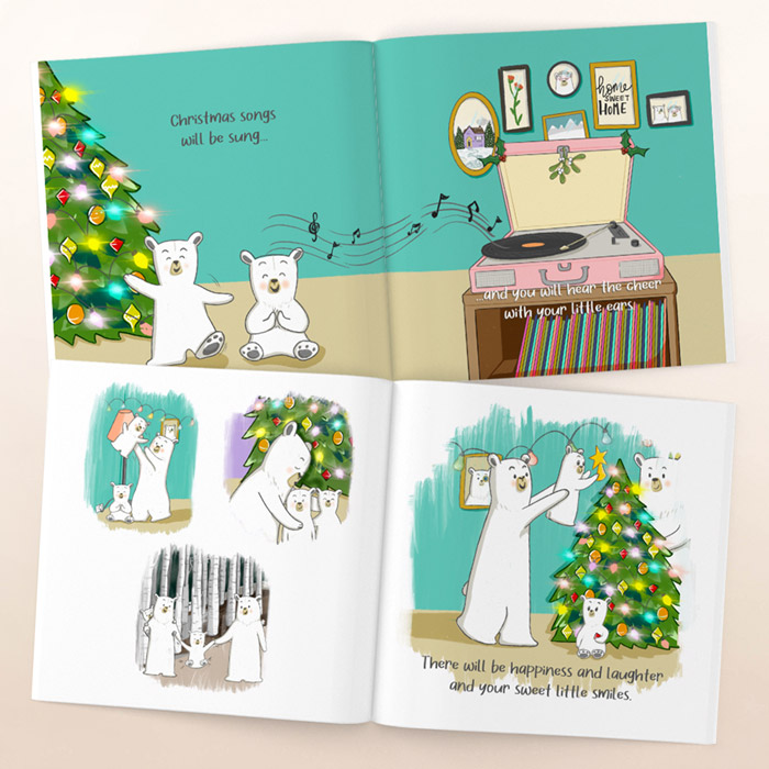 Personalised First Christmas Book For Twins