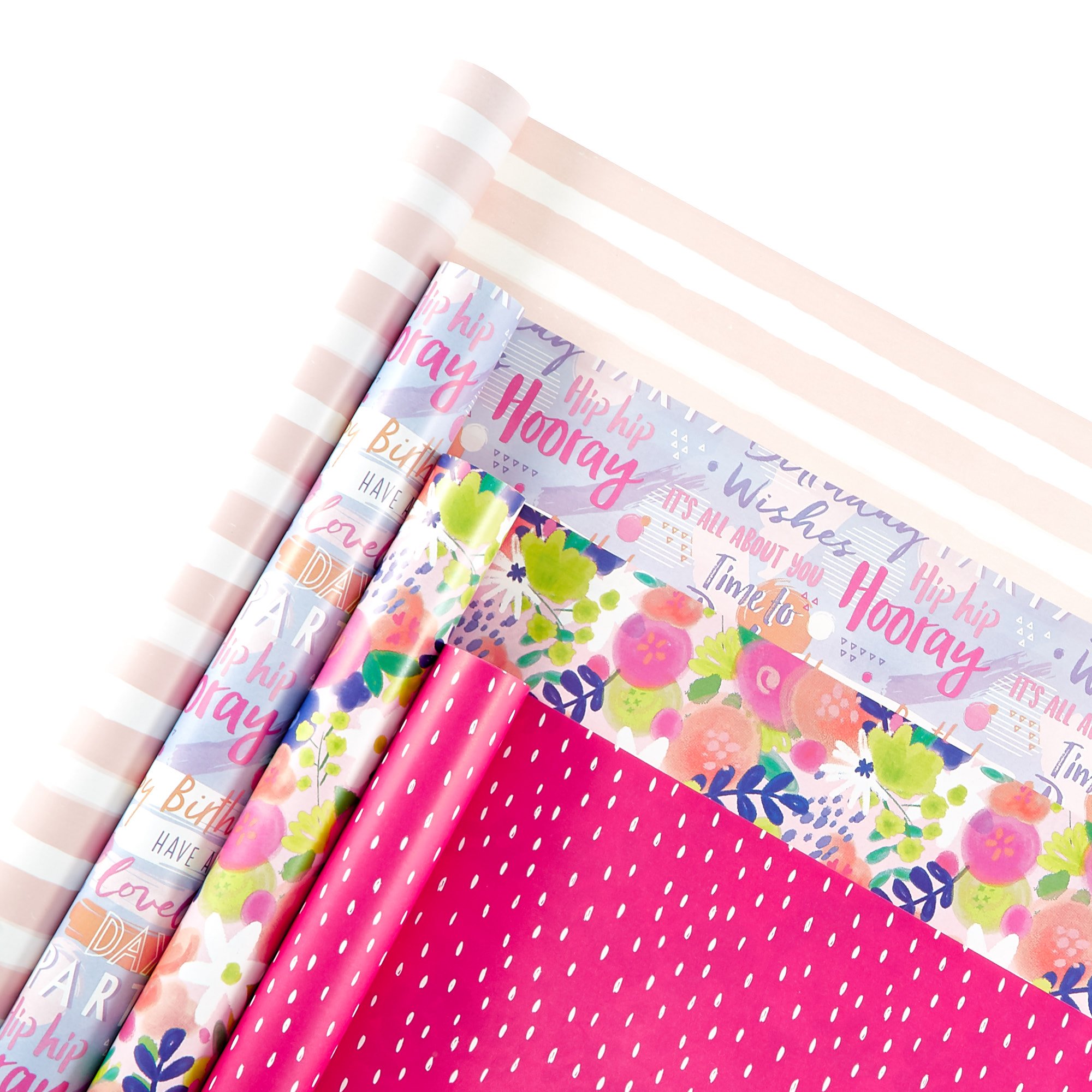 Assorted Pretty Wrapping Paper - 4 Rolls