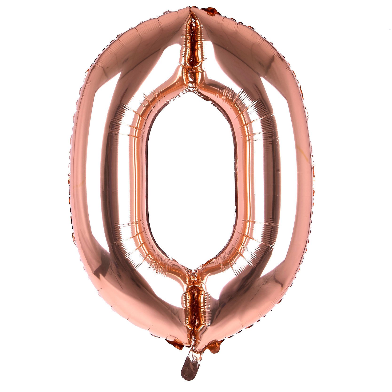 Rose Gold Number 0 Giant Foil Helium Balloon (Deflated)