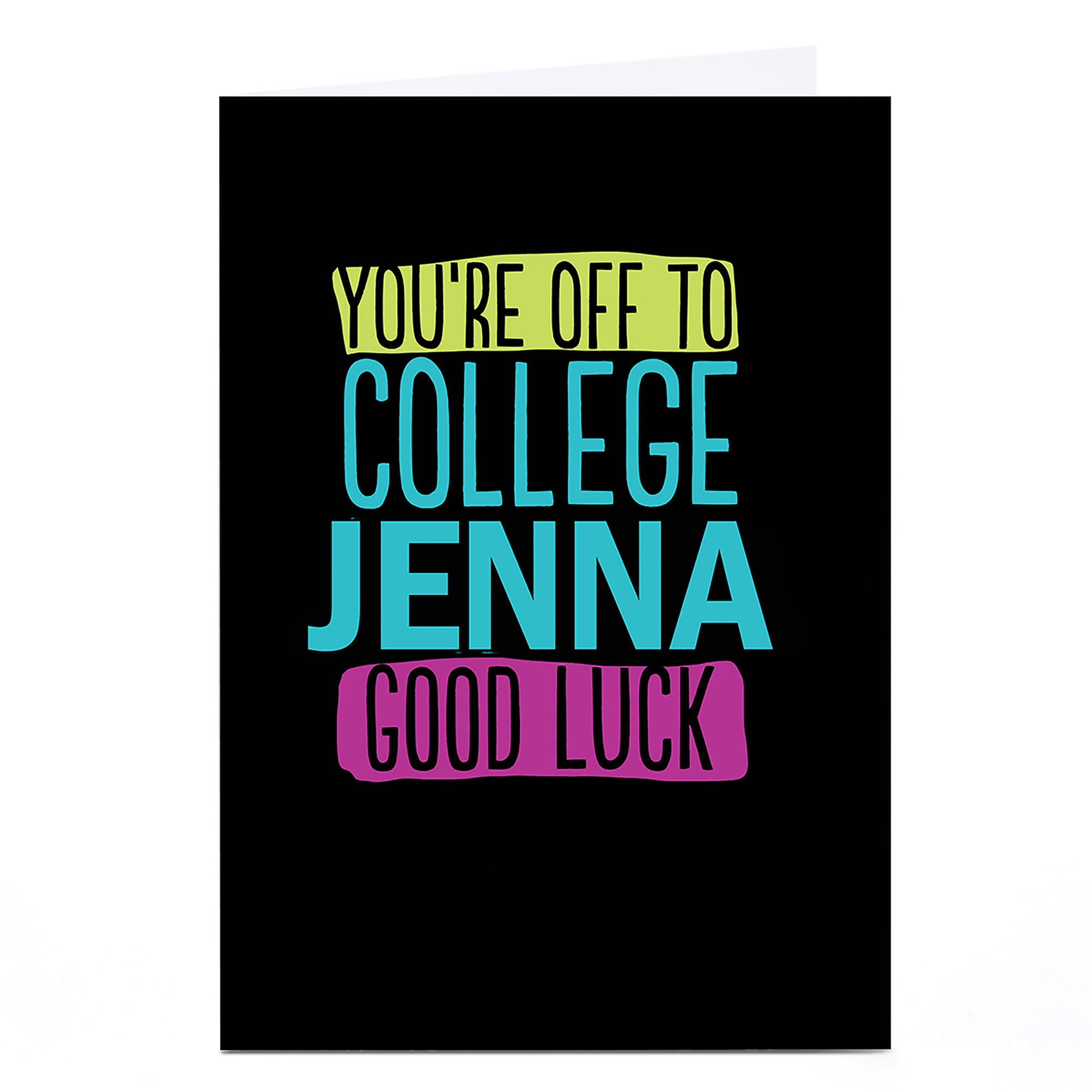 Personalised Good Luck Card - Off To College