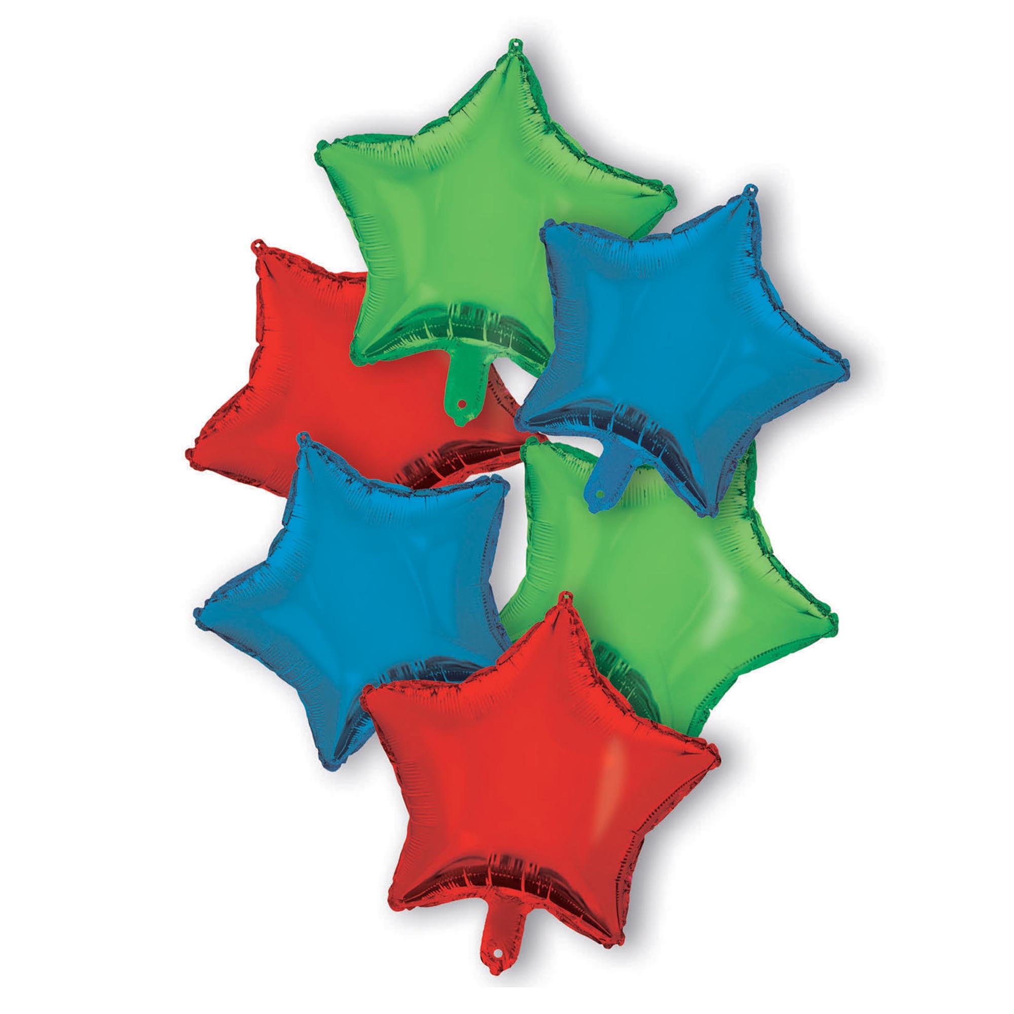 Red, Blue & Green Stars Balloon Bouquet (UnInflated) 