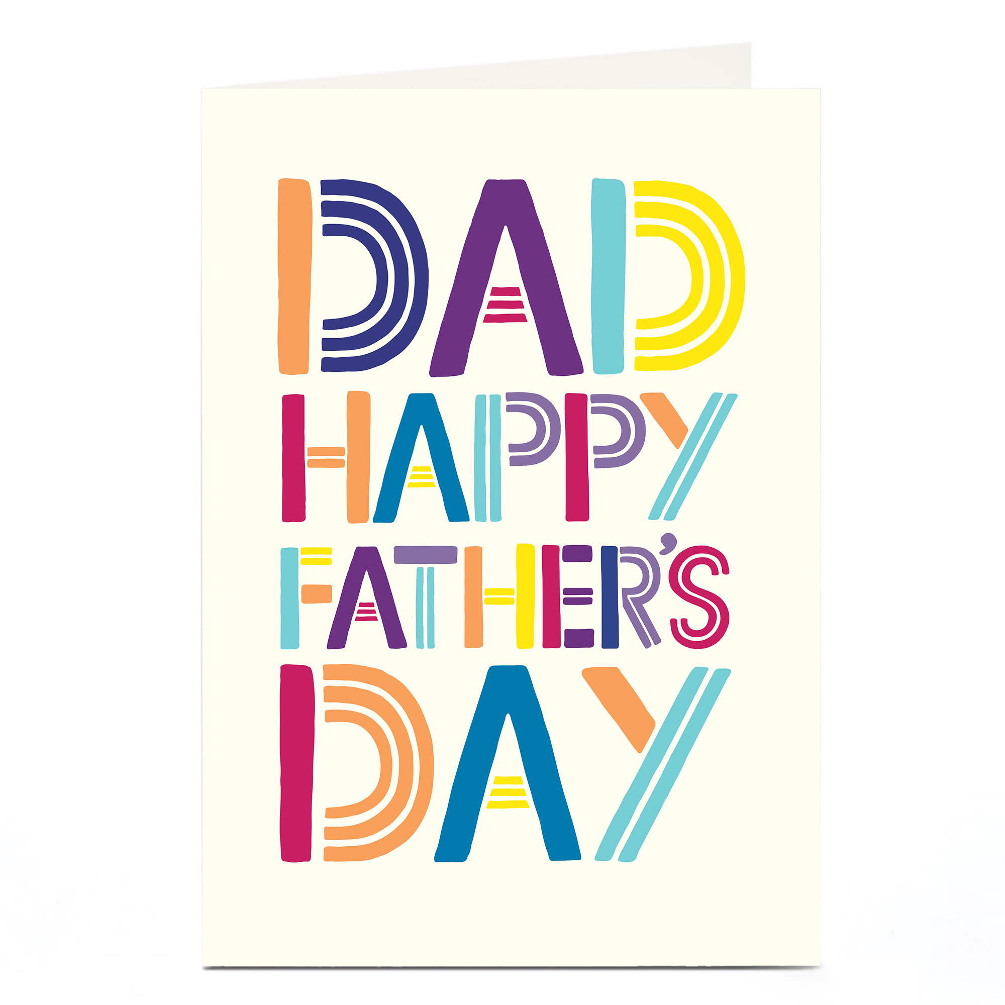Personalised Father's Day Card - Dad, Colourful Letters