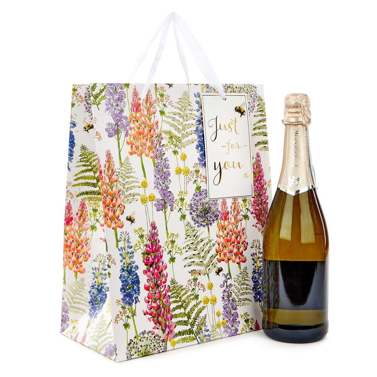 Large Portrait Gift Bag - Floral, Just For You