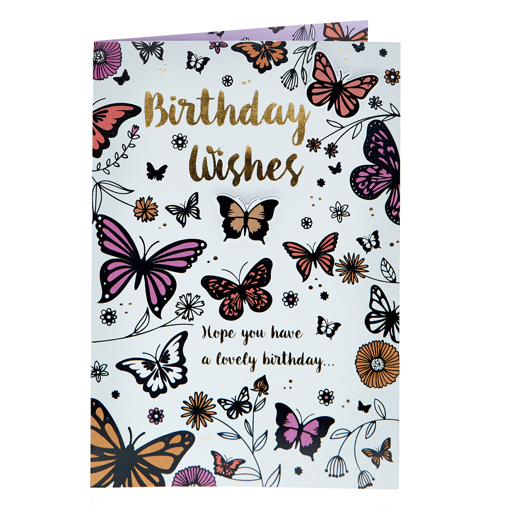 Birthday Card - Any Recipient Butterflies & Flowers