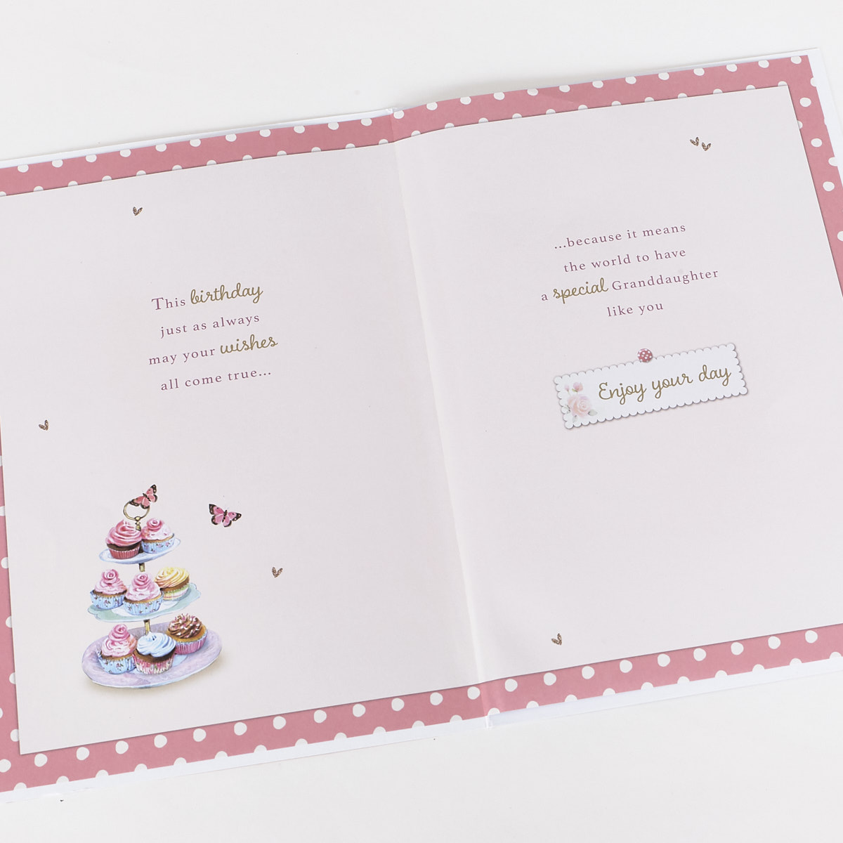 Signature Collection Birthday Card - Granddaughter, Cupcakes