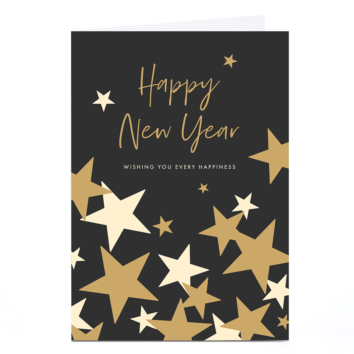Personalised New Year Card - Happy New Year Gold Stars
