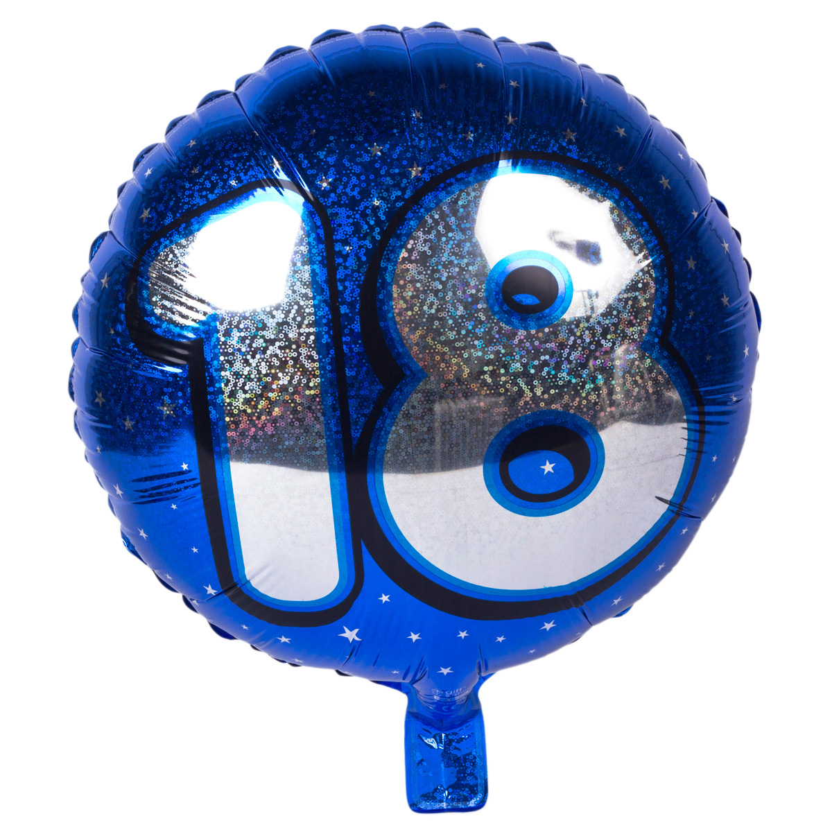 Holographic Blue Age 18 18-Inch Foil Helium Balloon