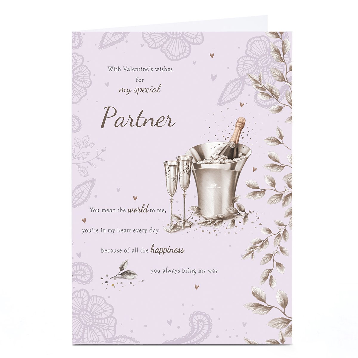 Personalised Valentine's Day Card - Chilled Champagne, Special Partner