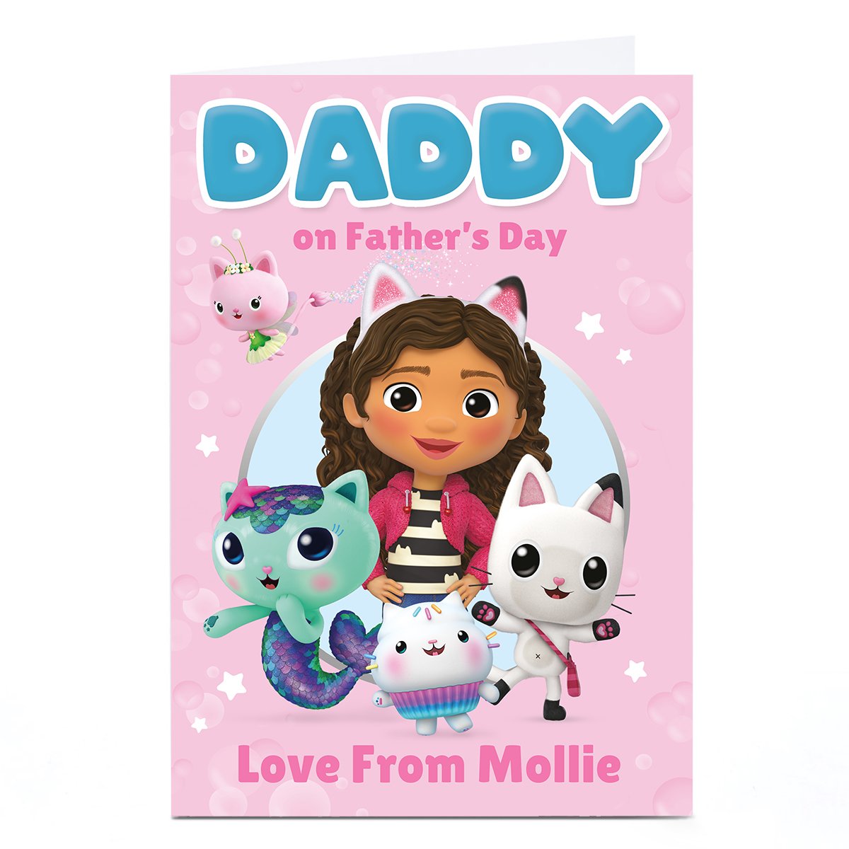 Personalised Gabby's Dollhouse Father's Day Card - Gabby Characters, Daddy